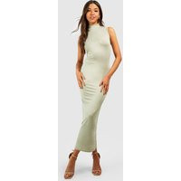 Womens Super Soft High Neck Midi Dress - Beige - 6 | boohoo (US & Canada)