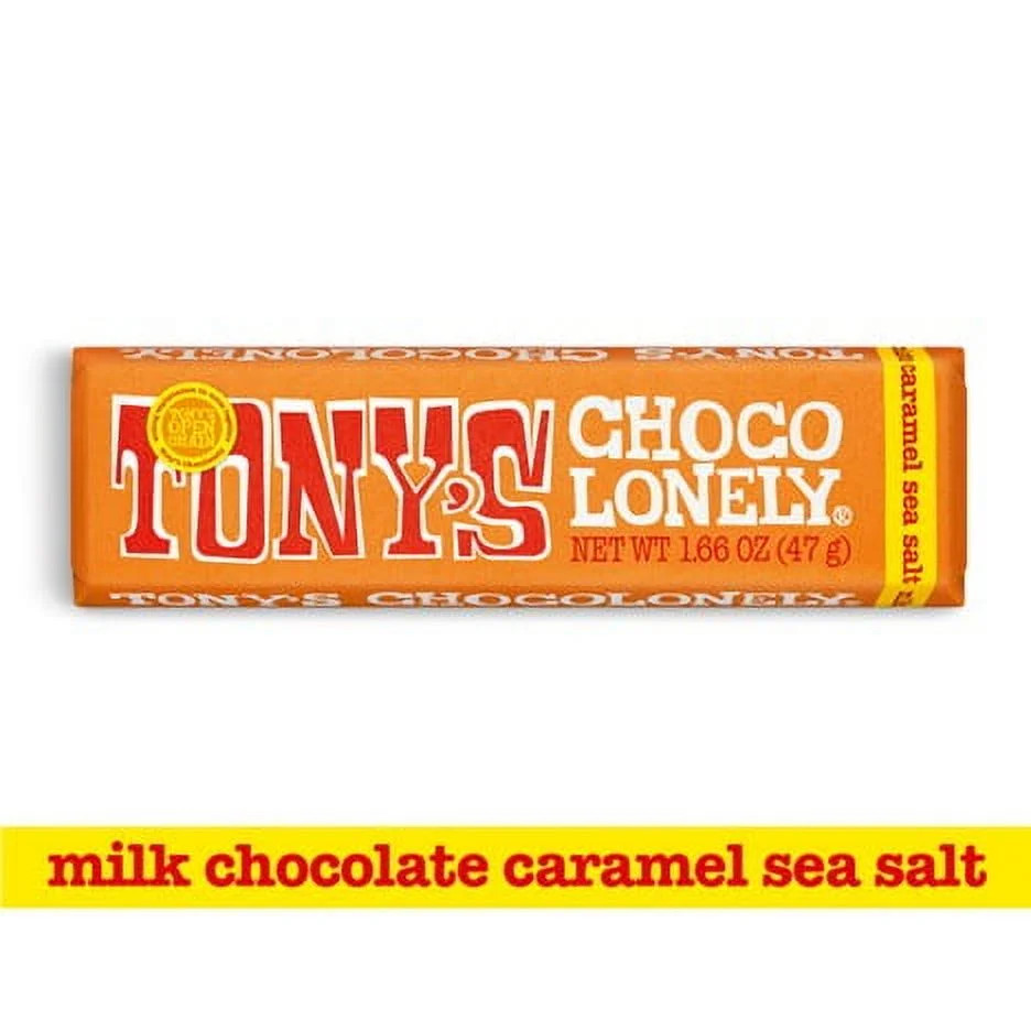 Tony's Chocolonely Milk Chocolate Bar with Caramel and Sea Salt, 1.7oz | Walmart (US)