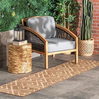 Rugs USA Beige Tucana Spearhead Trellis Indoor/Outdoor rug - Contemporary Runner 2' x 8' | Rugs USA