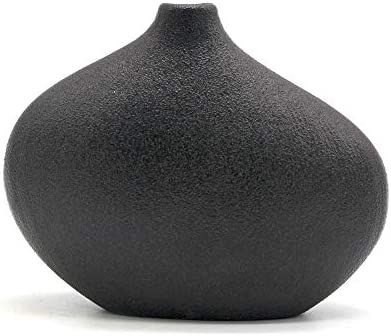 Amazon.com: NEWQZ Decorative Vase, Small Black Ceramic Vase for Tabletop Decor, Stoneware for Flo... | Amazon (US)