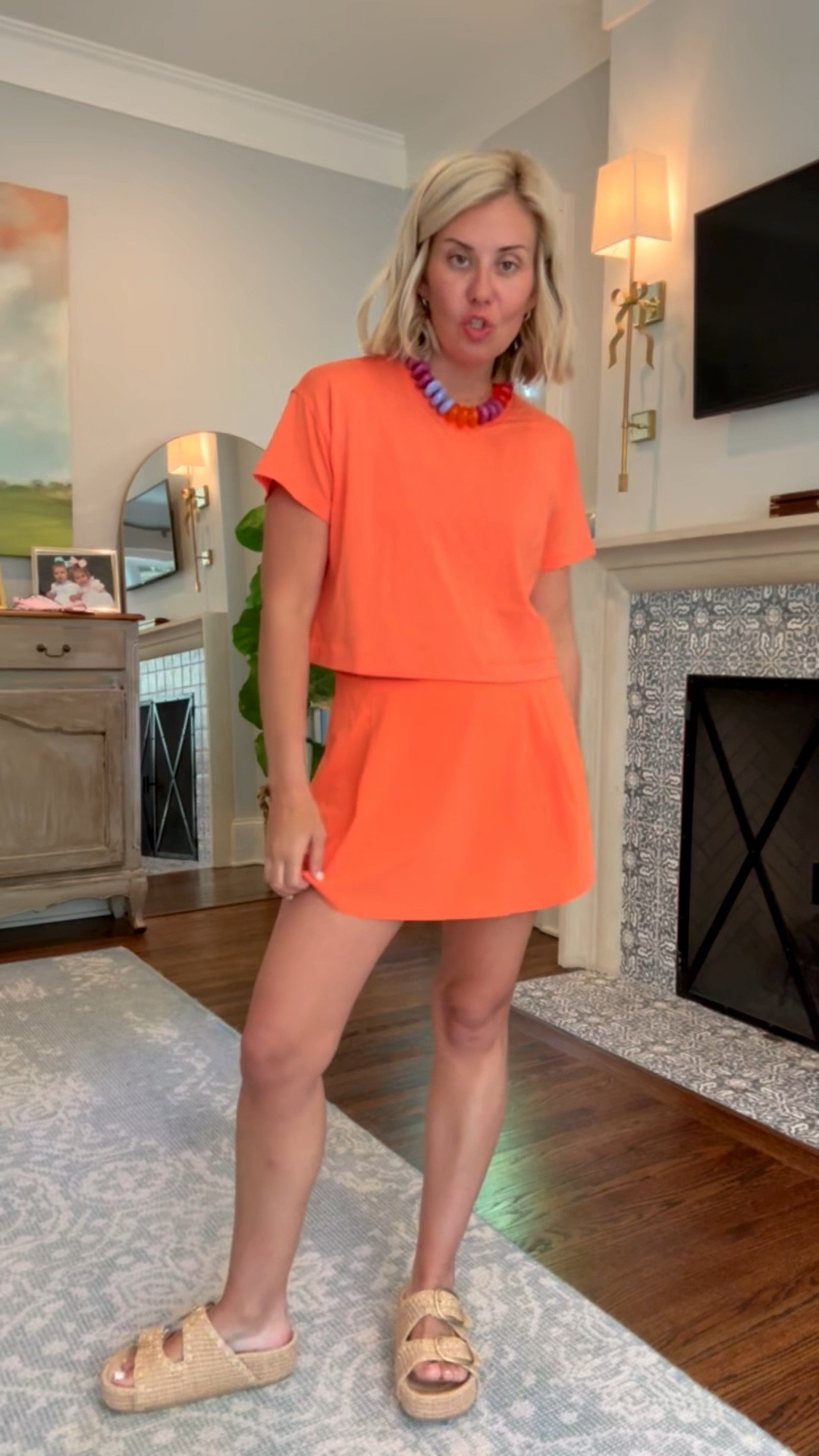 Style tip…athleisure is not just for athletics or just leisure! We are styling this set with a fun necklace & cute sandal. This skirt has the perfect amount of compression & such a flattering look! 
Pleated Skort - small
Cropped Tank - small
Cropped Tee - small 
Sleeveless 1/2 Zip - xs
Leggings - 7/8 small
Cotton Skort - small
Cami Dress - small ￼

*Use code Catherinexspanx for 15% off + free shipping on 1st order ￼

#LTKmorningroutine #LTKfitnessgoals #LTKmomlife