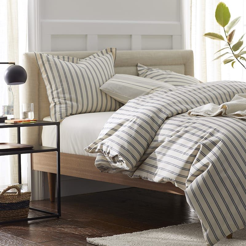Company Cotton™ Narrow Stripe Percale Duvet Cover | The Company Store