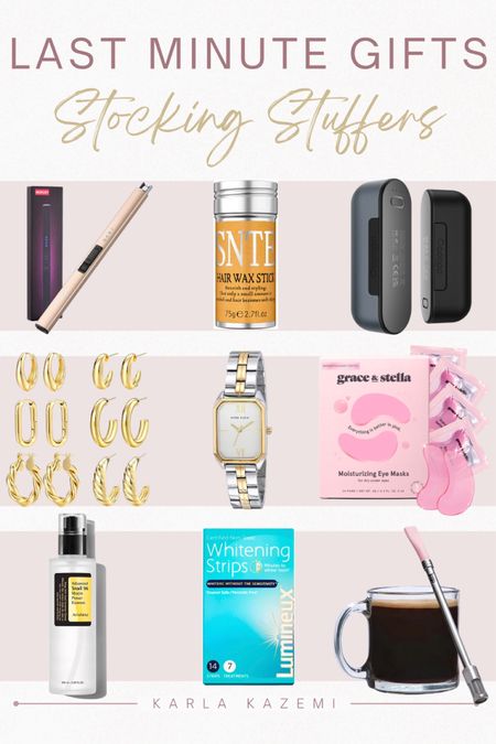 Last minute Christmas shopping is almost inevitable at times! I got you covered with super cute and popular stocking stuffer ideas that get here before the 24th!🙌💕

✨flameless lighter/ electric lighter
✨hair wax stick
✨portable and rechargeable hand warmers
✨pack of chic gold hoop earrings
✨silver and gold dainty, classic, chic watch
✨under eye patches
✨snail mucin serum
✨teeth white ring strips 
✨portable coffee/tea brewing straw 





Gifts, last minute gifts, gifts for her, deals, gifts in deal, gift guide teen girl, gift guide for her, last minute gift for her, stocking stuffer for her, Christmas gift, Christmas present, Amazon find.

#LTKHoliday #LTKfindsunder50 #LTKGiftGuide
