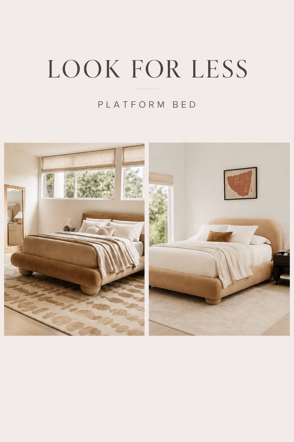 Neutral Platform Bed Look for Less

Love the soft curves and elevated designer feel of this platform bed. It gives that cozy, warm, high-end look without the designer price tag. Rounded edges, beautiful texture, and a timeless silhouette that works with neutral, modern, and RH-inspired spaces. Such a good find if you’re creating a cozy guest room or bedroom retreat.

#LTKSaleAlert #LTKHome