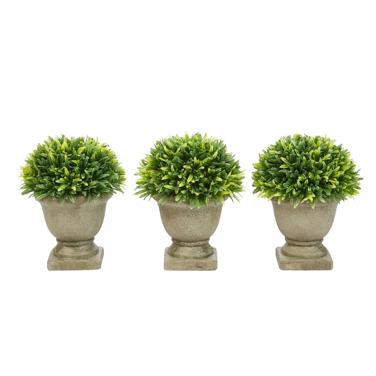 Artificial Podocarpus Grass Plant in Concrete Pot- Round Set of 3, 7.5 Decorative Faux Indoor O... | Target