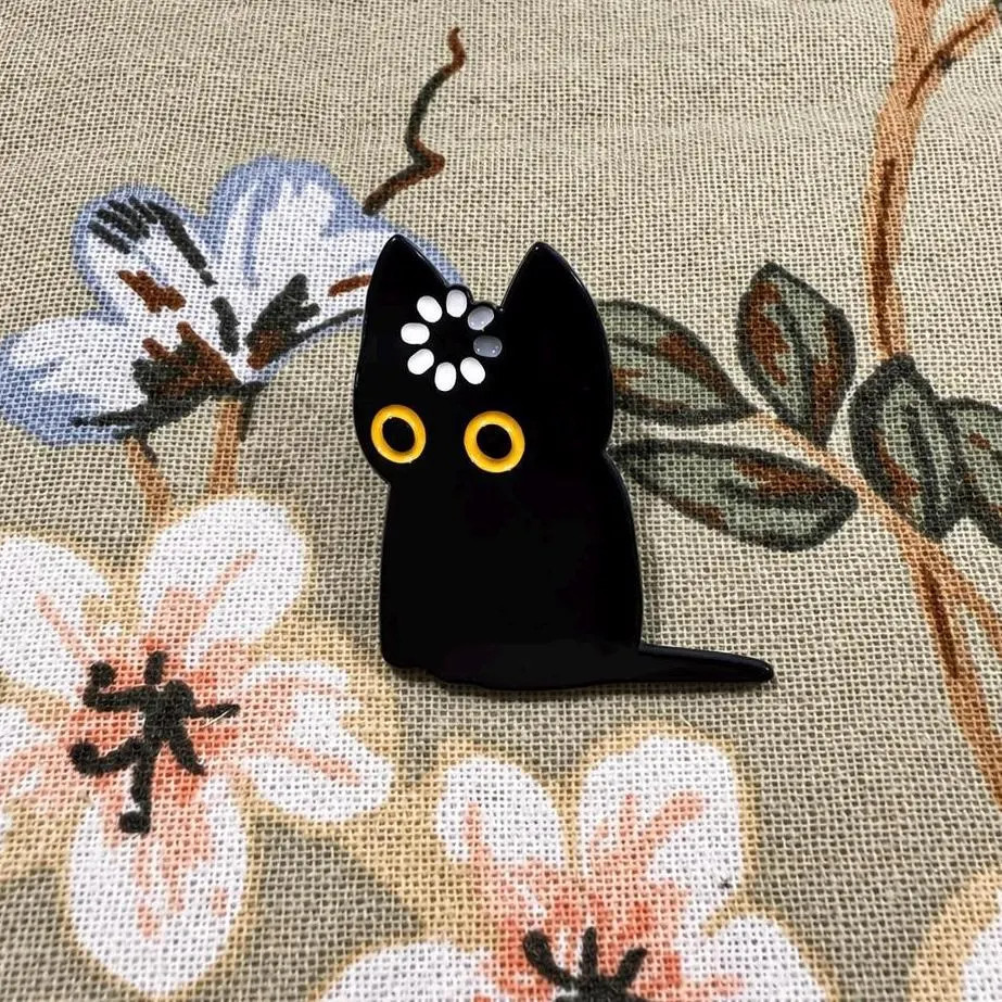 Funny Black Cat Loading Pin, Quirky Enamel Brooch, Cat Lover Gift | Etsy (Global)