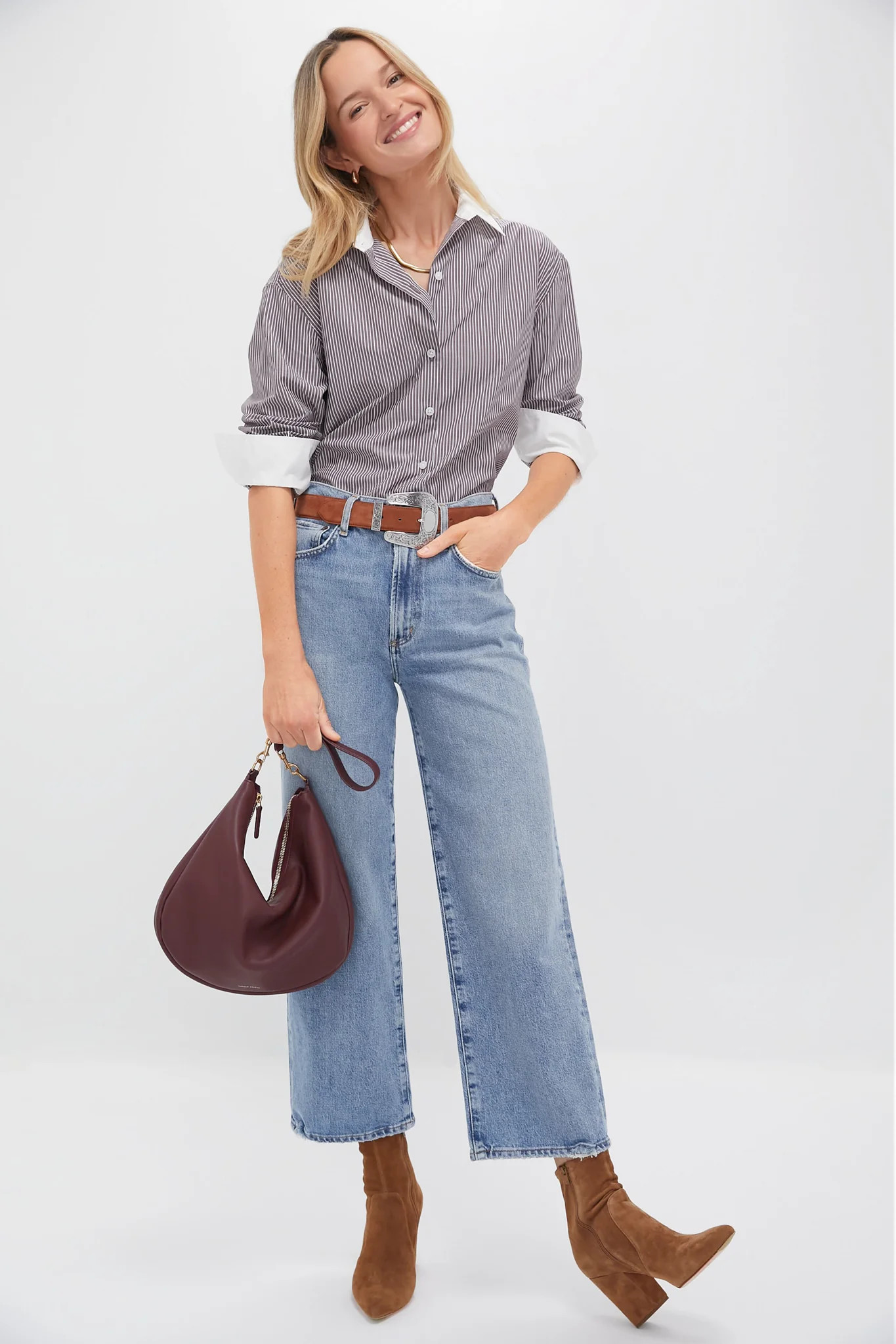 Red Stripe Nadine Boyfriend Button Down | Tuckernuck (US)