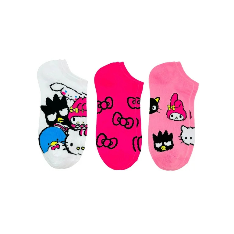 Hello Kitty & Friends, Women's No-Show Socks, 3-Pack, Size 4-10 | Walmart (US)