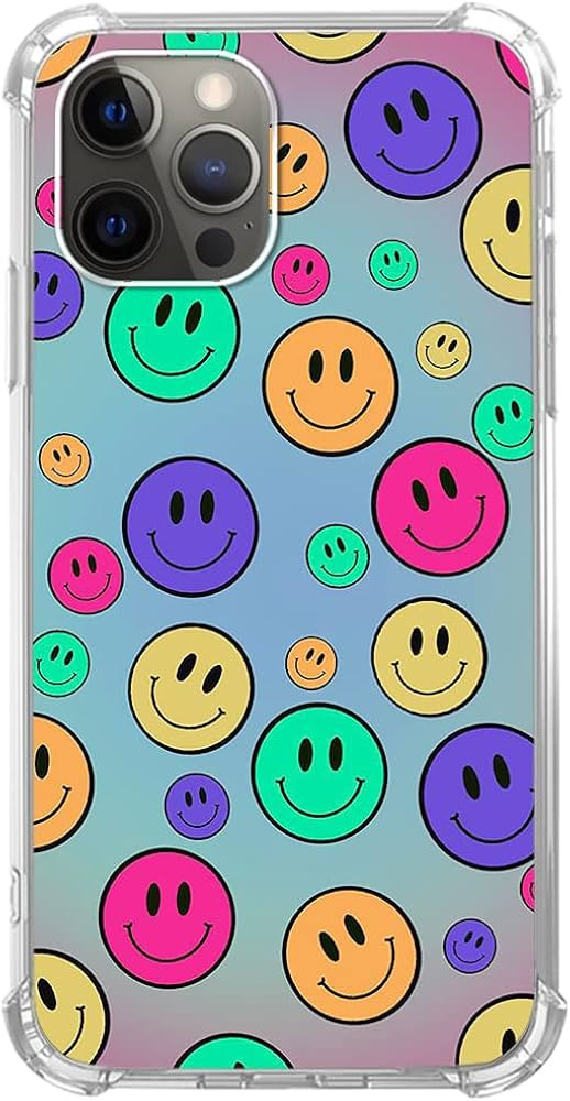 Colorful Smiley Face Case Compatible with iPhone 13 Pro Max, Cute Hippie Happy Face Case for iPho... | Amazon (US)