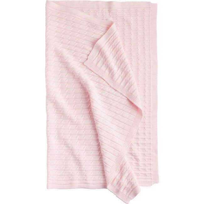 Blankets | Cable Knit Blanket, Light Pink (Prints) Little English | Maisonette | Maisonette