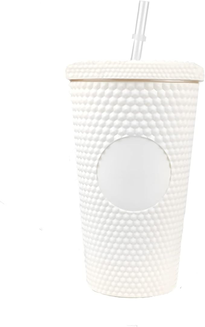 Matte Studded Double Wall Tumbler with Lid and No Straw, 16OZ Venti Customizable DIY Cold Coffee ... | Amazon (US)
