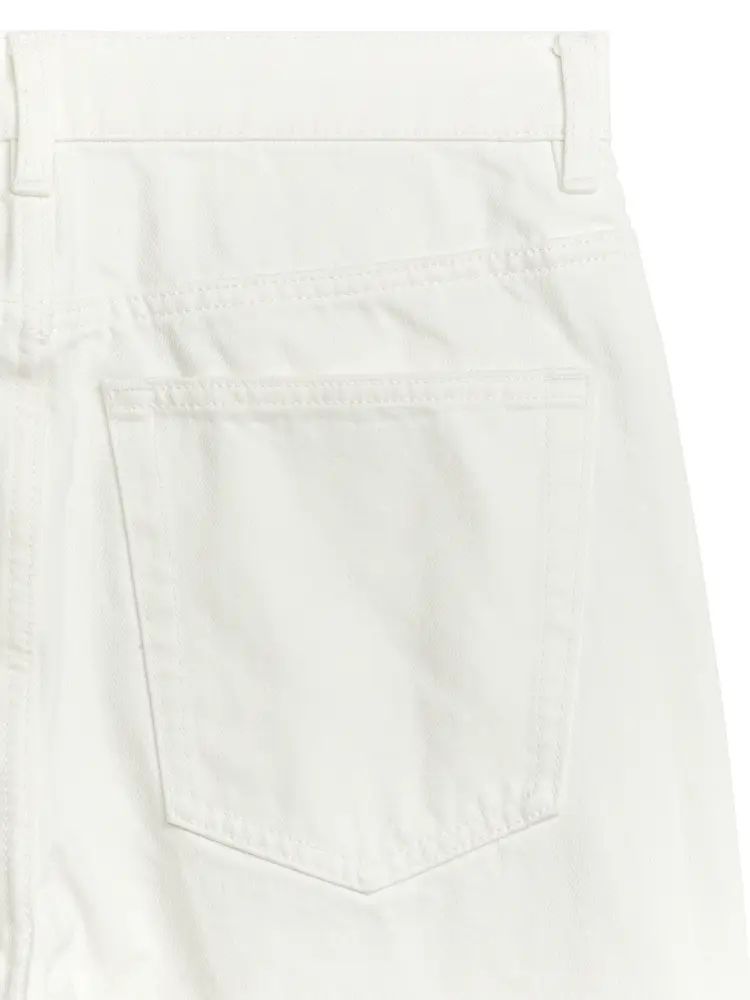 STRAIGHT CROPPED Non-Stretch Jeans - White - ARKET GB | ARKET (US&UK)