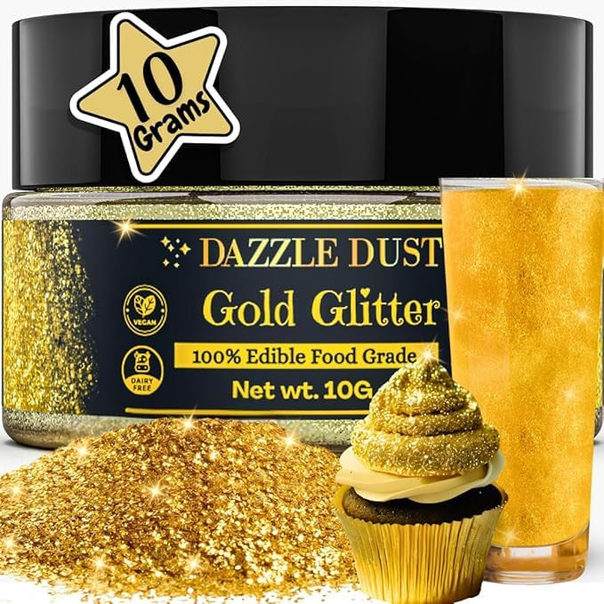 Dazzle Dust Edible Glitter Sprinkles for Cake Decorating, Drinks, Cookie, Icing, Dessert Decorati... | Amazon (US)