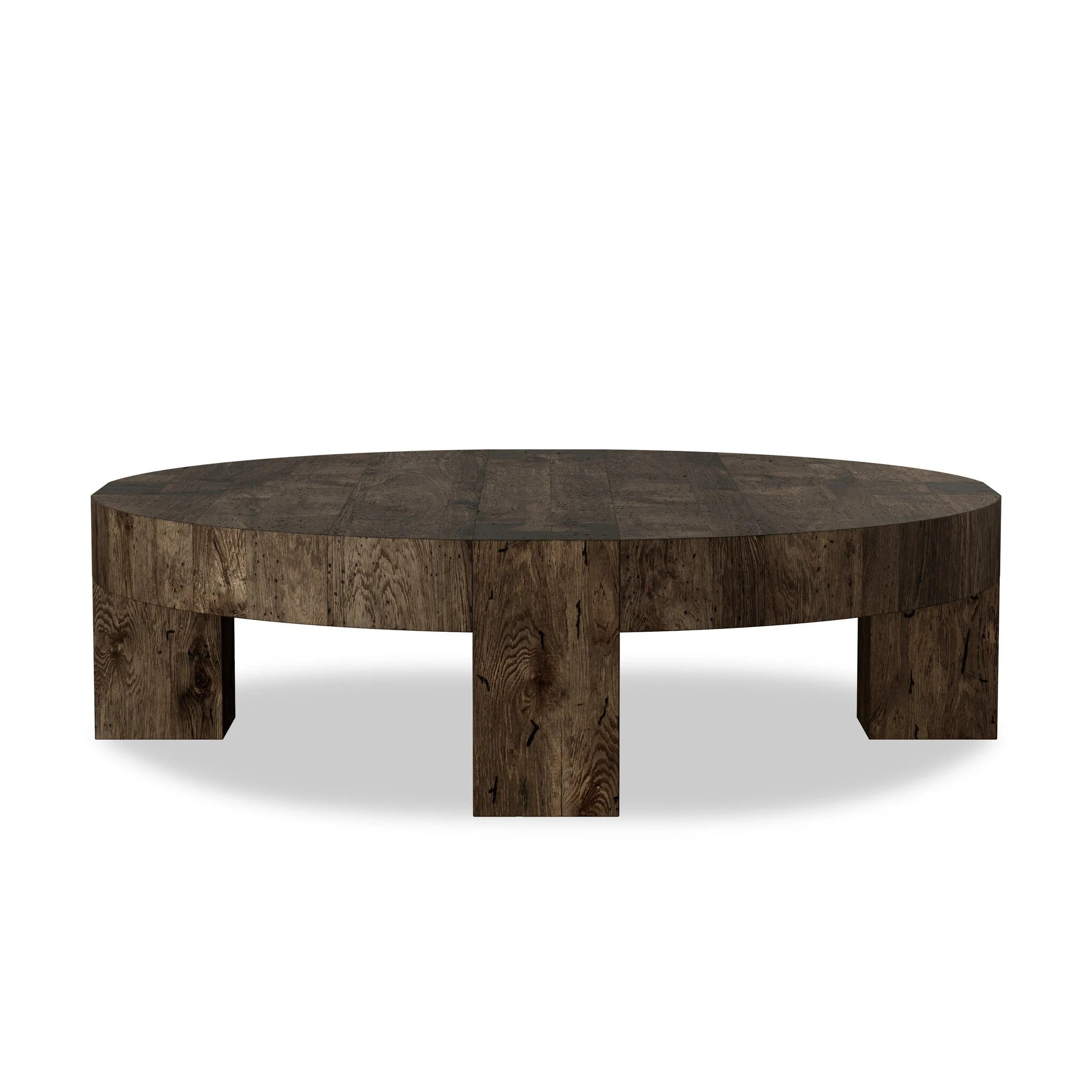 Abaso Round Coffee Table-Rustic Wormwood Oak | Wayfair North America