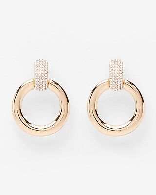 Pave Post Thick Hoop Earrings | Express