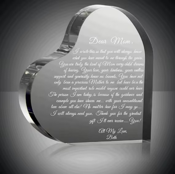 A Letter to Mom Personalized Heart Sculpture | Etsy | Etsy (US)