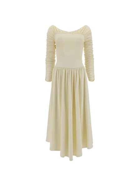 Khaite Ren Ruched Sleeve Midi Dress | Cettire Global