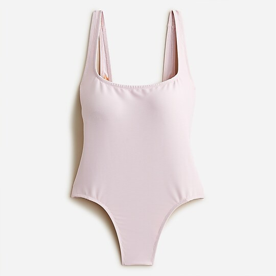 Ribbed squareneck one-piece | J. Crew US