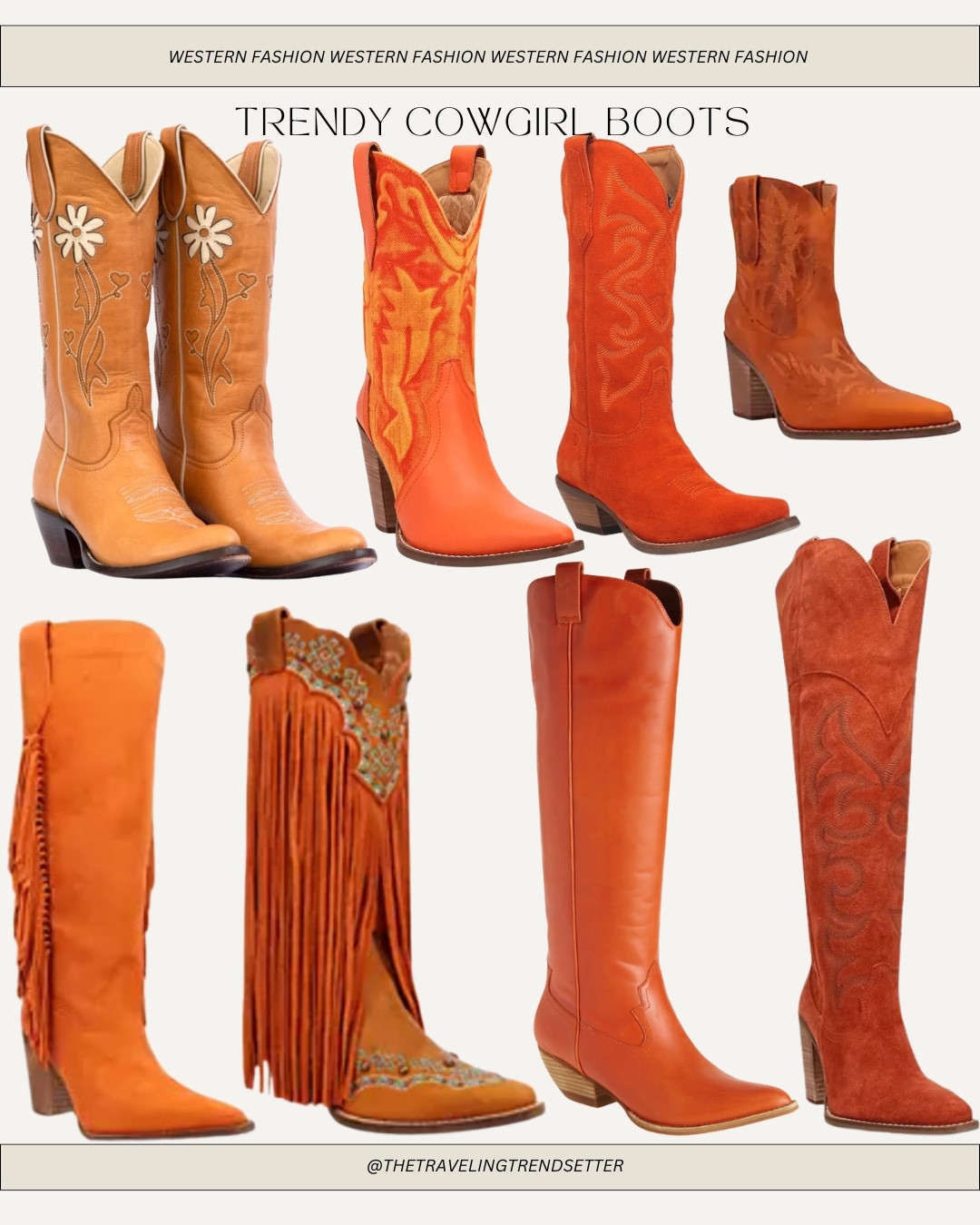 Orange cowgirl boots - cowboy boots - CMA fest - country concert outfit idea - boots shoes summer 

#LTKFindsUnder100 #LTKShoeCrush #LTKSummerEdit