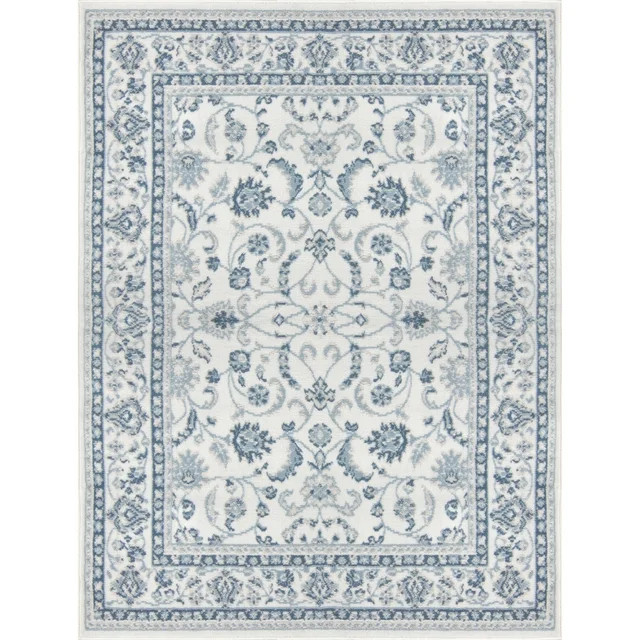 Mainstays Slate Blue Floral, Indoor Area Rug, 4'11" x 6'6" | Walmart (US)