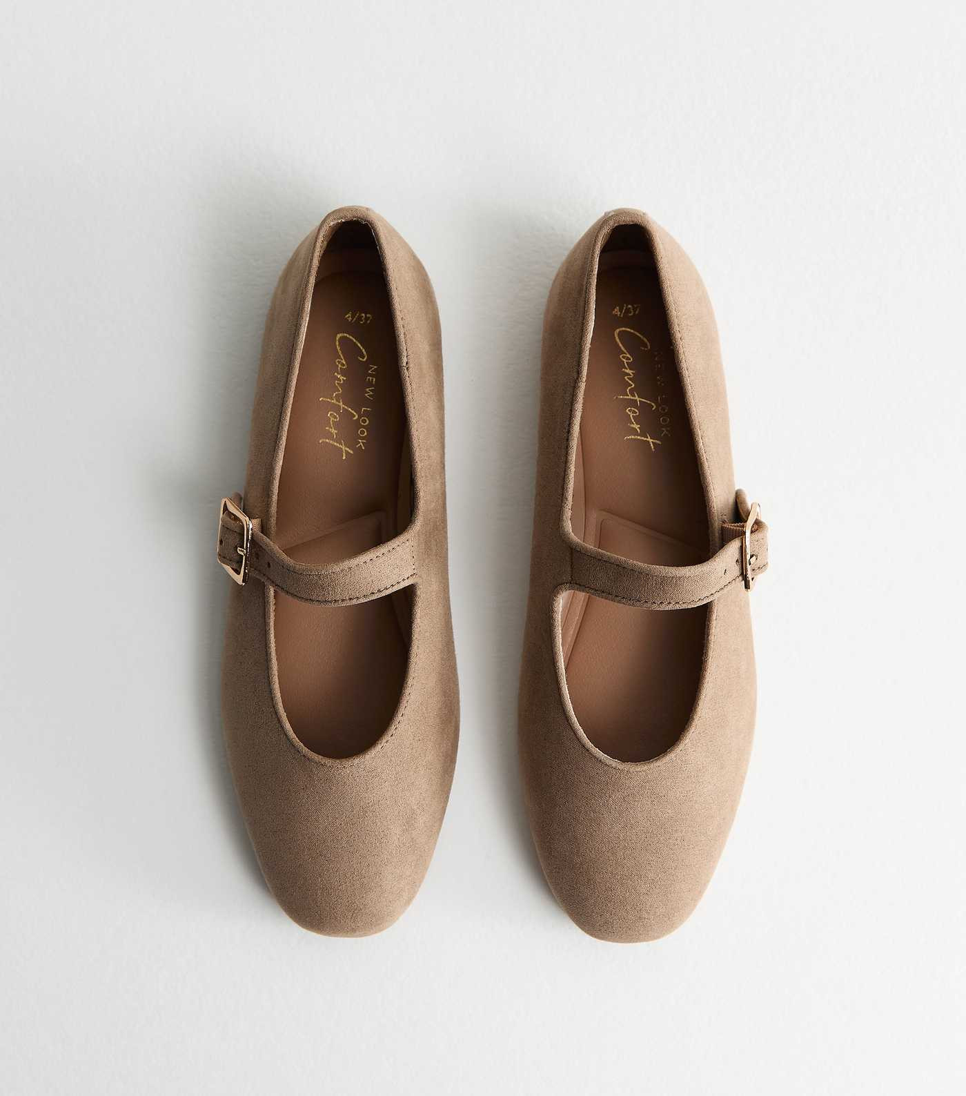 Light Brown Faux Suede High Vamp Mary Jane Ballerina Flats | New Look | New Look (UK)