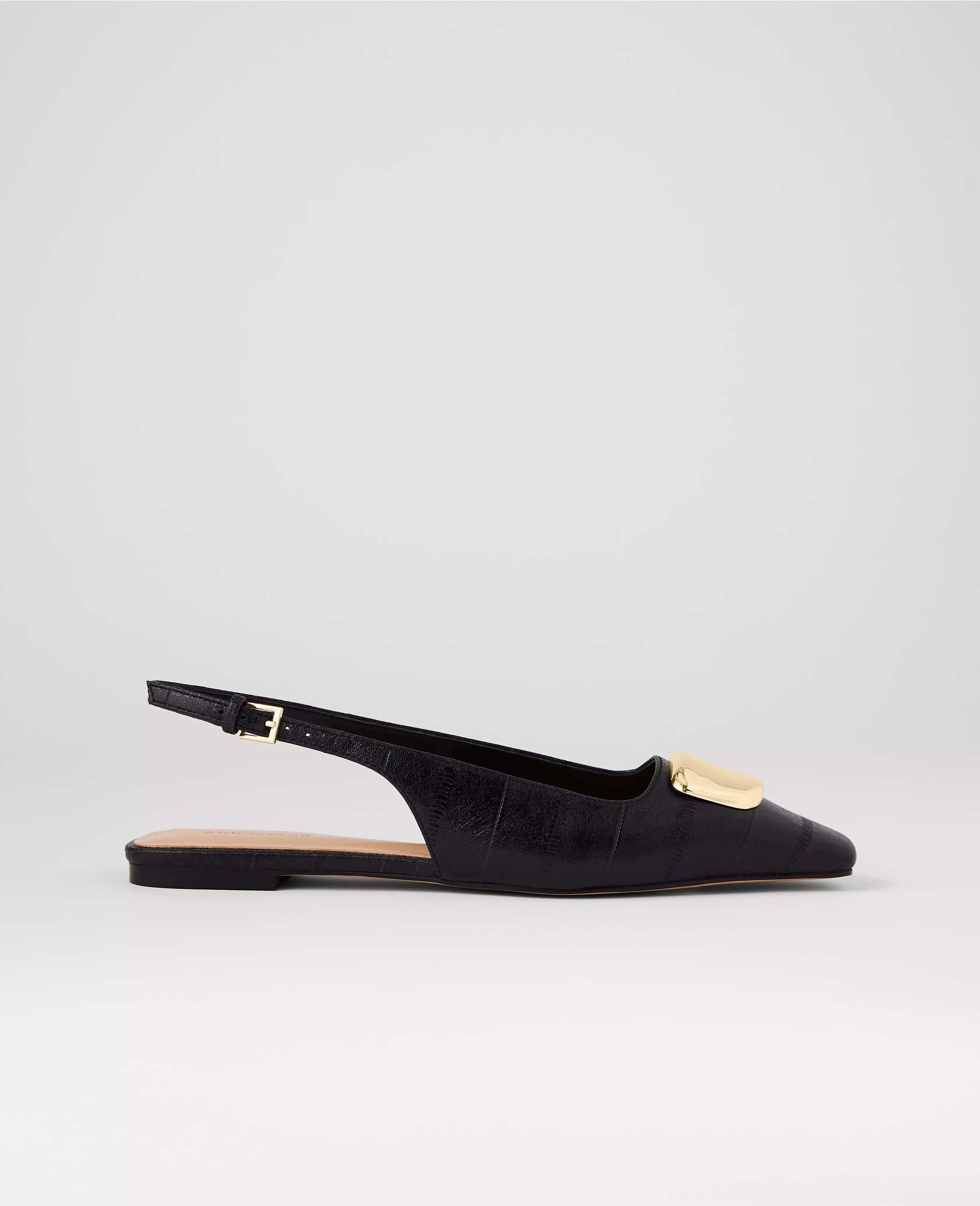 Leather Buckle Slingback Flat | Ann Taylor