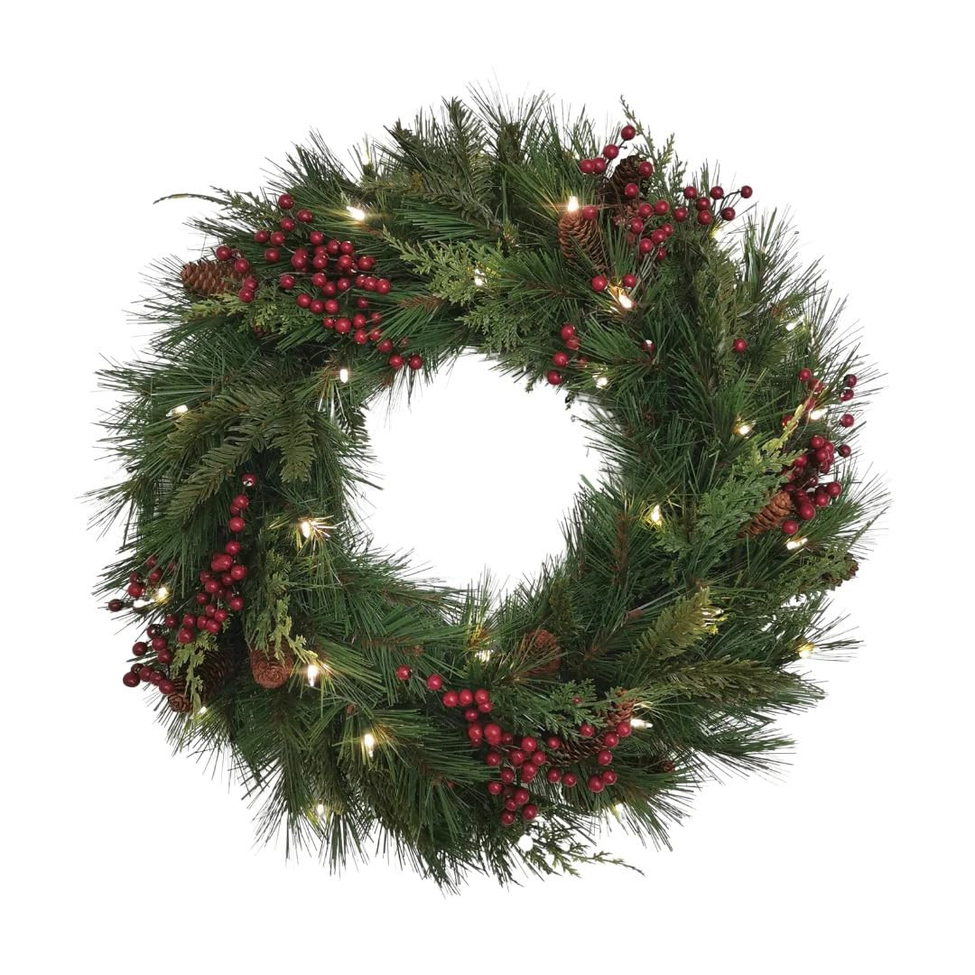 Celestial at Home Plymouth Christmas Wreath Dual Color LED Lights, Battery Operated, Indoor/Outdo... | Amazon (US)