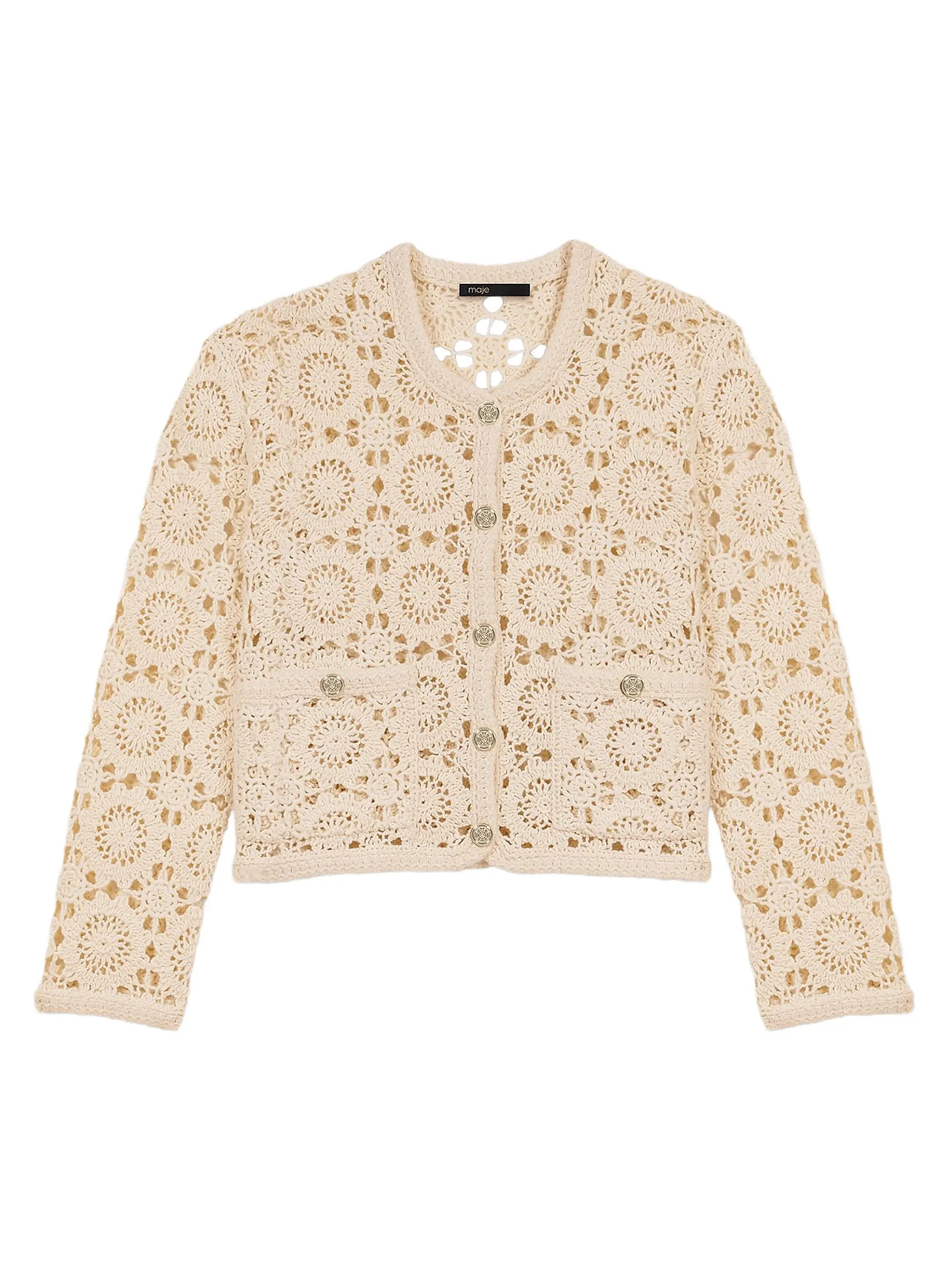 Crocheted Cropped Cardigan | Saks Fifth Avenue