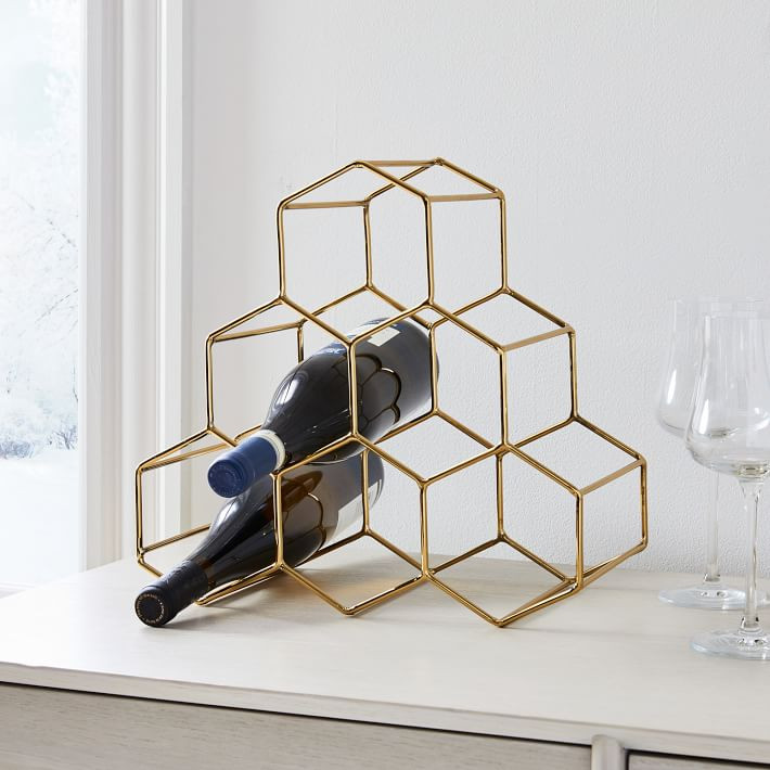 Honeycomb Metal Wine Rack | West Elm (US)