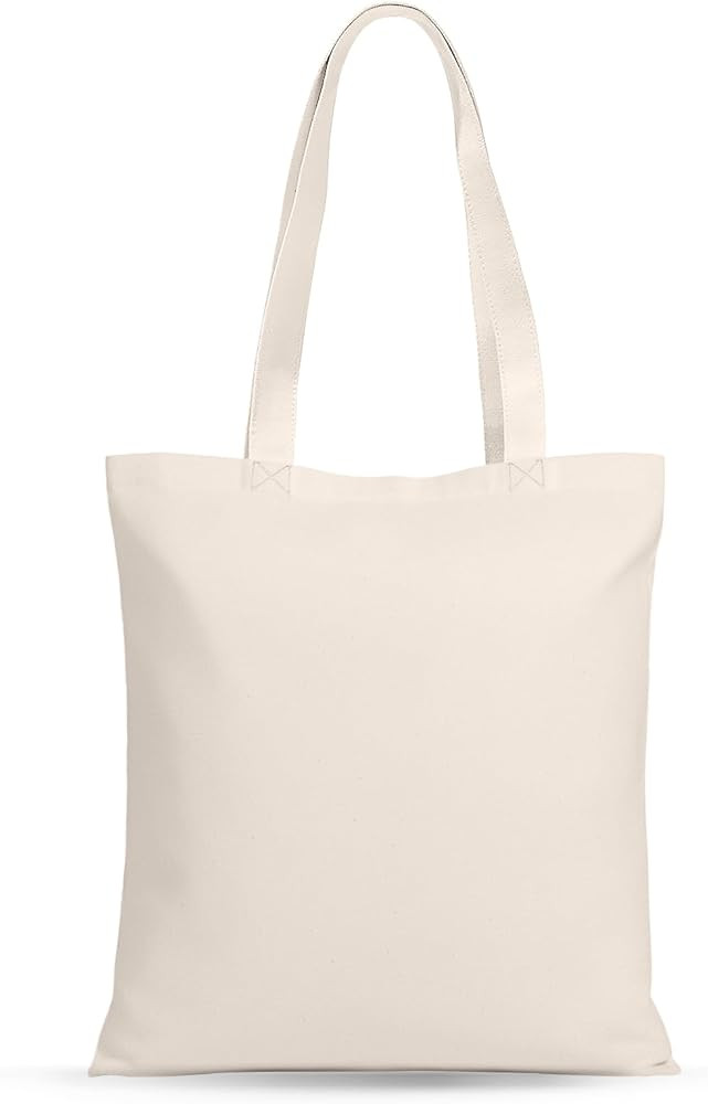 MOLOVA 1-25 Pack Available Premium Canvas Reusable Tote Bags,Made of Natural Canvas with Handle,G... | Amazon (US)