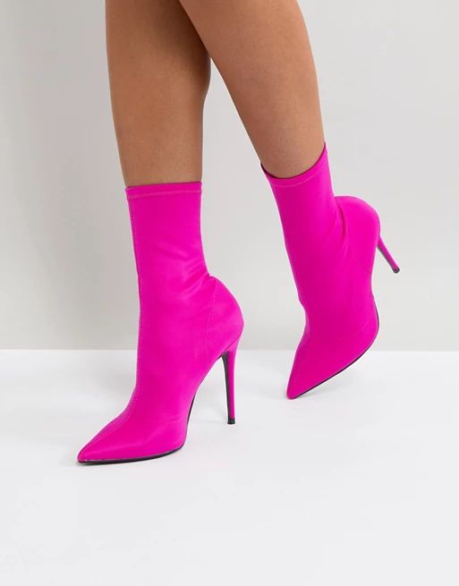 River Island Scuba Stretch Heeled Ankle Boots | ASOS UK