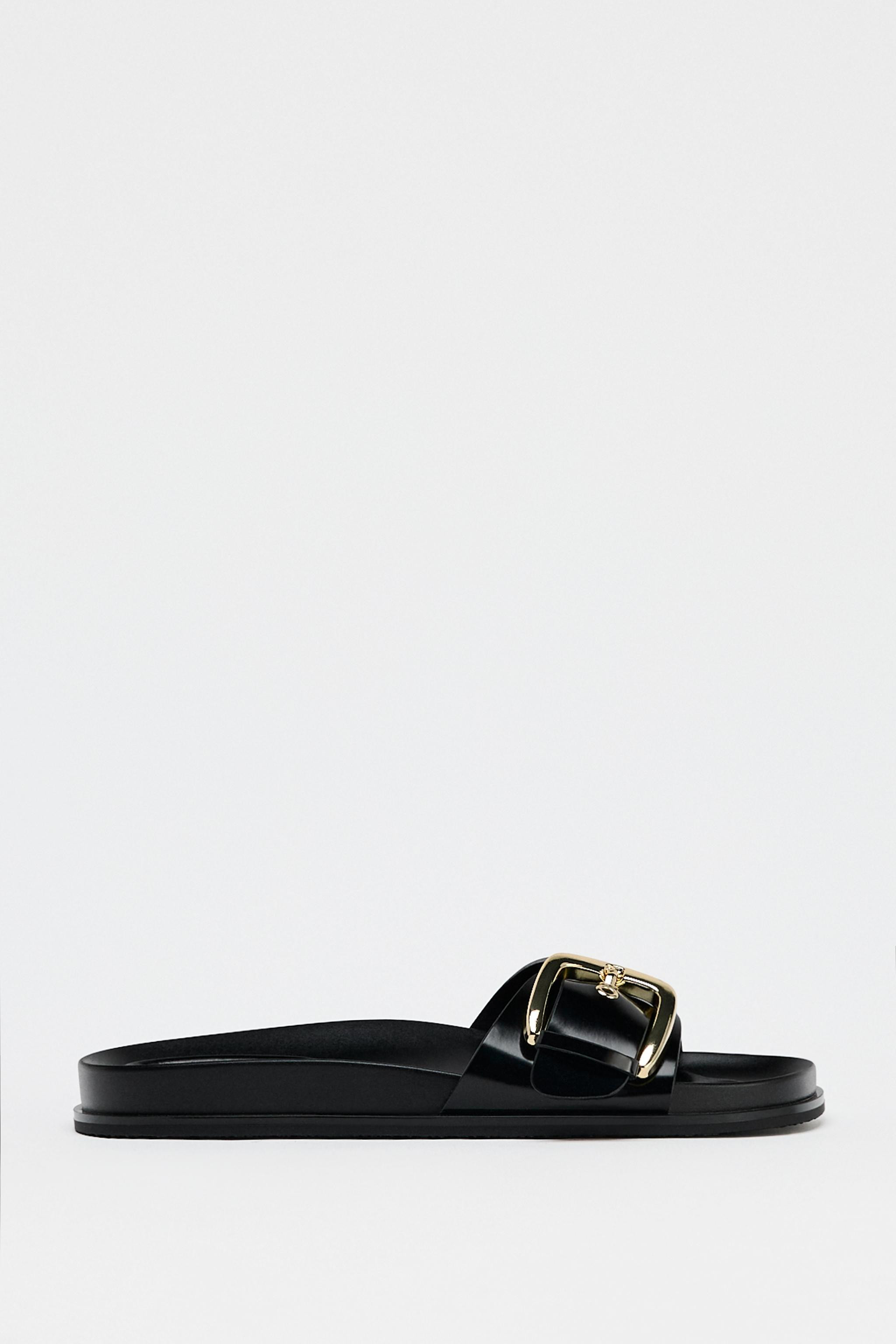 LOW HEELED SANDALS WITH BUCKLE | Zara US