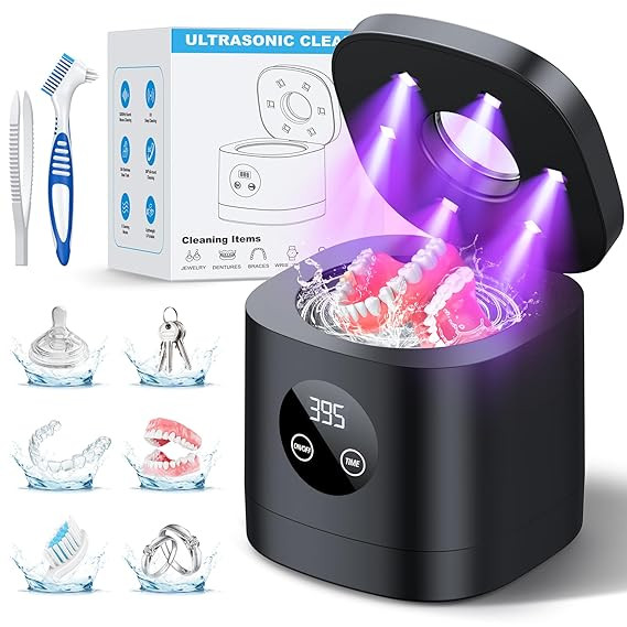 TEBAL Ultrasonic Retainer Cleaner Machine, 52kHz Ultrasonic Denture Cleaner for Night Guards, Bra... | Amazon (US)