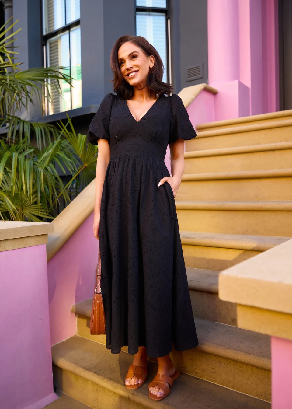 Little Mistress Black Broderie Midi Dress by Vicky Pattison | Matalan (UK)