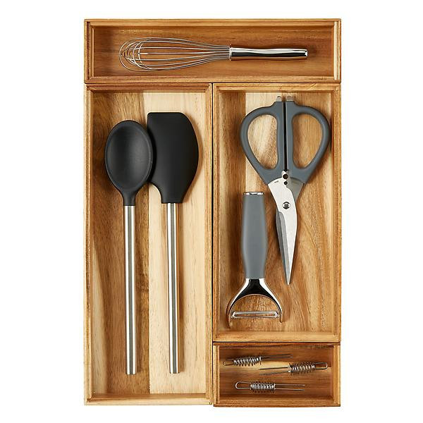 Rowan Acacia Stacking Drawer Organizer | The Container Store