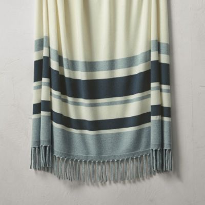 Cashmere Striped Fringe Throw | Frontgate | Frontgate