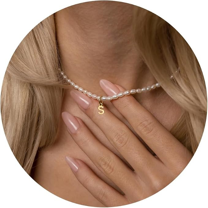 Freshwater Baroque Pearl Necklace | Initial Necklaces for Women | Pearl Choker Necklace | Dainty ... | Amazon (CA)