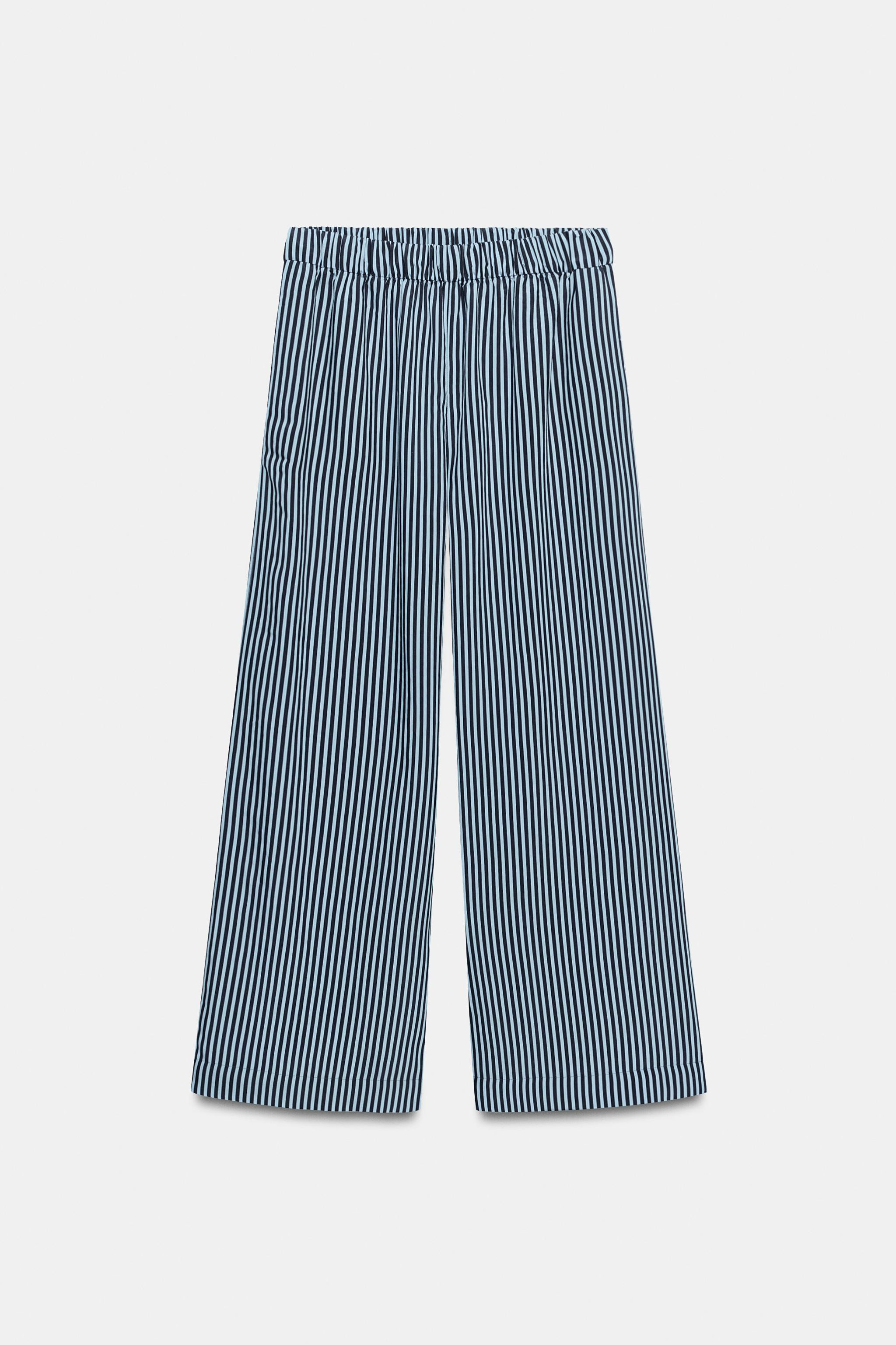 ZW COLLECTION STRIPED WIDE LEG PANTS | Zara US