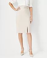 The Belted Pencil Skirt in Stretch Cotton | Ann Taylor (US)