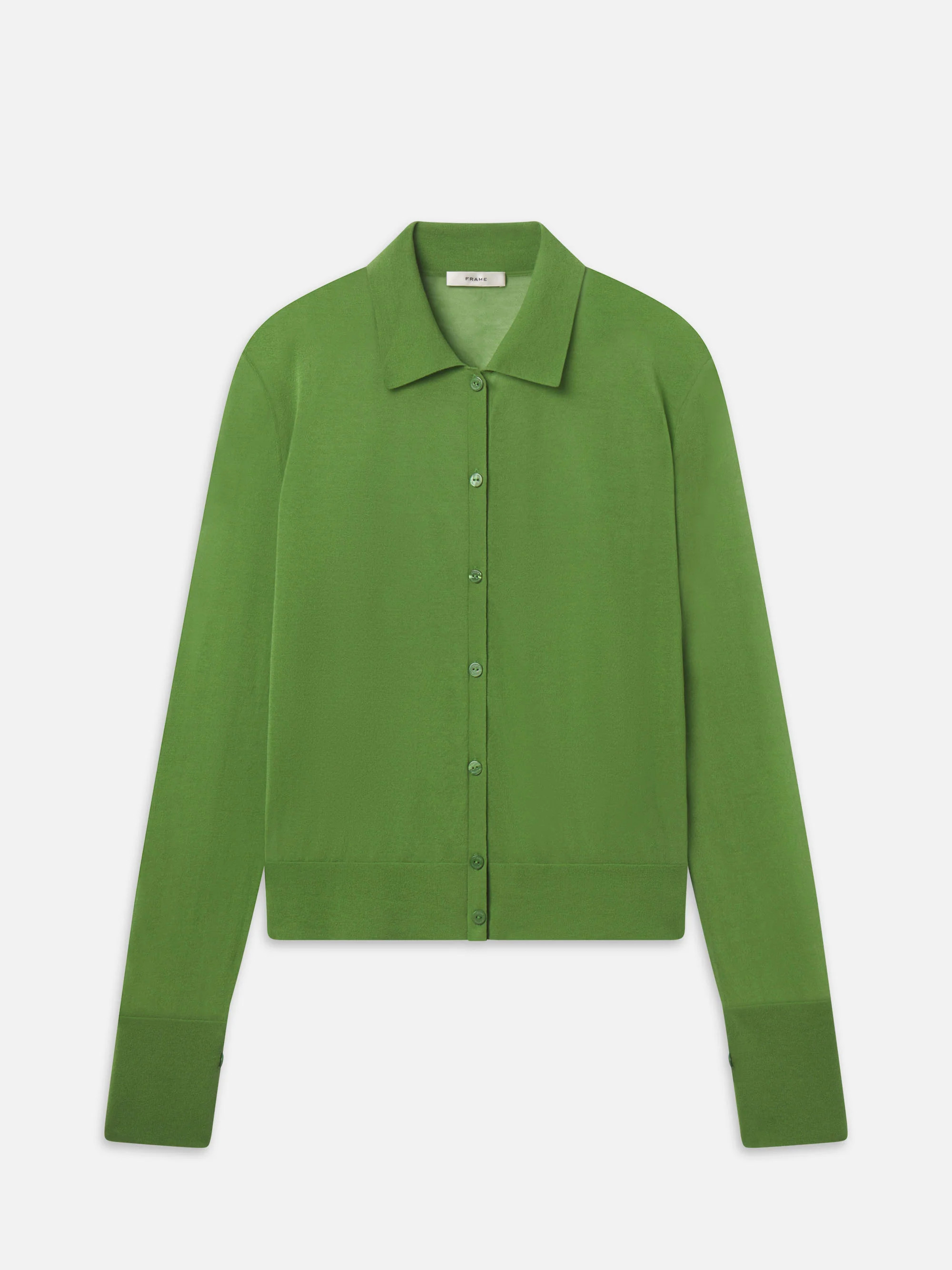 The Collared Cardigan -- Peridot | Frame Denim