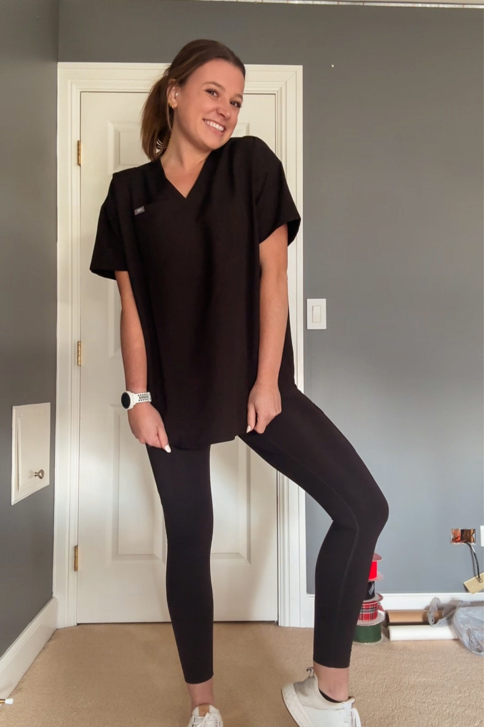I didn’t think I would like the scrub leggings as much as I do. These are incredible! 

Top: M (oversized, could have probably done S)
Bottoms: S 

#LTKshoecrush #LTKworkwear