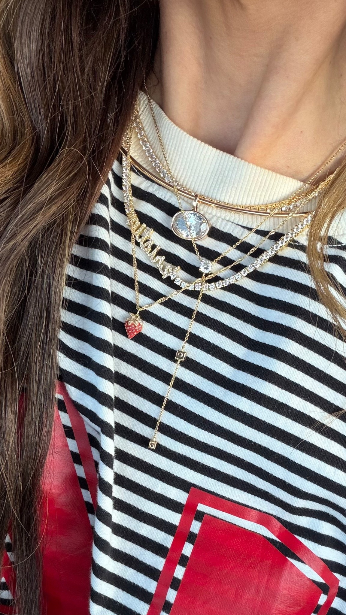 Necklace Stack: 
Baublebar Tennis and Bezel Necklaces 
Electric Picks Lariat - Code: WildOne20
Target Strawberry 

#LTKootd