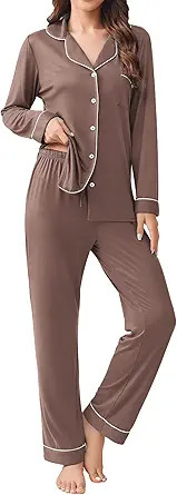 Ekouaer Womens Pajamas Set 2 Piece Button Down Pjs Soft Long Sleeve Top and Pants Sleepwear Set L... | Amazon (US)