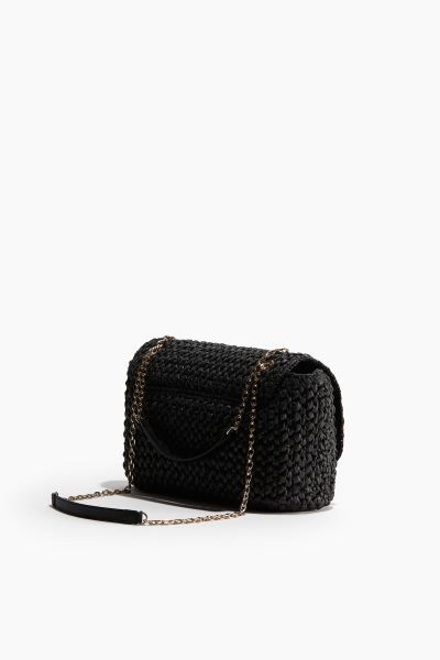 Straw Shoulder Bag - Black - Ladies | H&M US | H&M (US + CA)