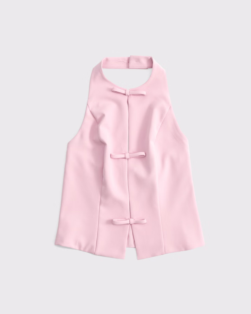 Bow Tie-Front Halter Top | Abercrombie & Fitch (US)