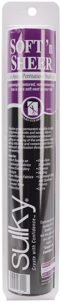 Sulky Soft & Sheer Cut-Away Permanent Stabilizer Roll, 12" X11yd | Amazon (US)