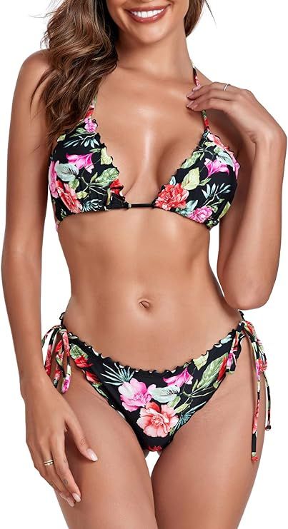 RELLECIGA Women's Wavy Bikini Set | Amazon (US)