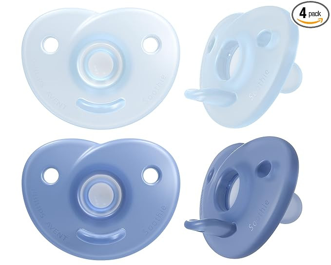 Philips AVENT Soothie Heart Pacifier, Blue/Light Blue, 0-3 Months, 4 Pack, SCF099/41 | Amazon (US)
