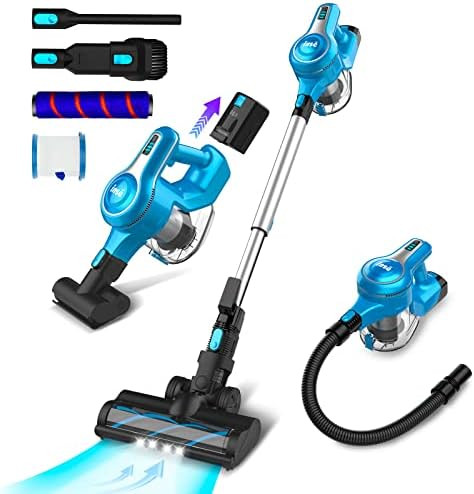 INSE Cordless Vacuum Cleaner, 23Kpa 265W Powerful Suction Stick Vacuum Cleaner, Up to 45min Runtime, | Amazon (US)