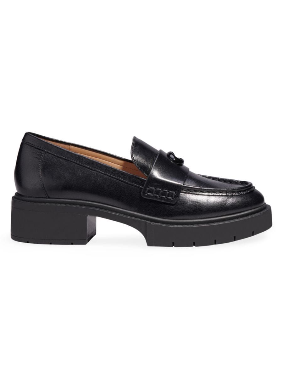 COACH Leah Leather Lug-Sole Loafers | Saks Fifth Avenue